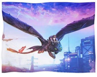 ヒックとドラゴン オリジナルブランケット ヒックとドラゴン』トゥースレス タペストリー織りブランケット - Etsy