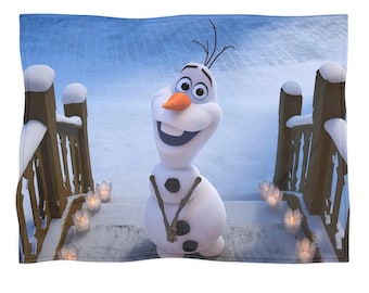 Frozen Olaf blanket, fleece throw, home decor