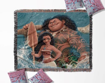Geweven deken Moana en Maui, wandtapijt, plaid