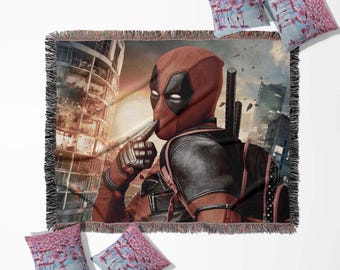 Manta tejida de Deadpool, tapiz de pared, manta