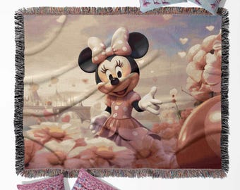 Minnie Mouse Woven blanket, wall tapestry, throw
