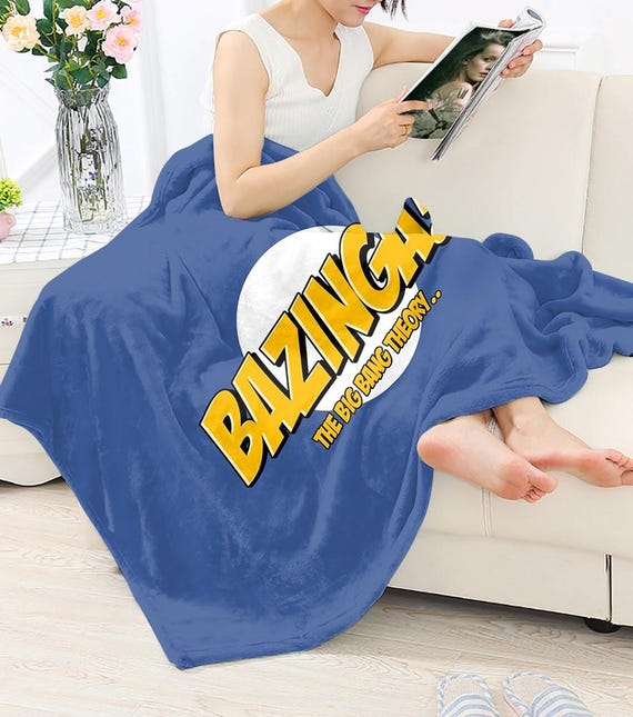 Big Bang Theory Blanket, Bazinga Fleece Throw, Home Decor, Bedding