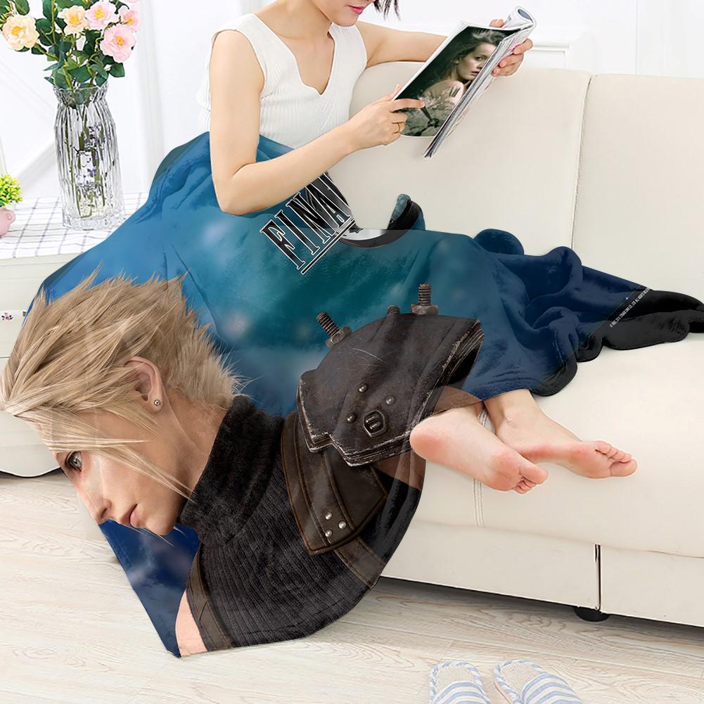 ファイナルファンタジー クラウドブランケット80cm x 120cm Final Fantasy VII Cloud Strife Blanket, Fleece Throw, Home Decor