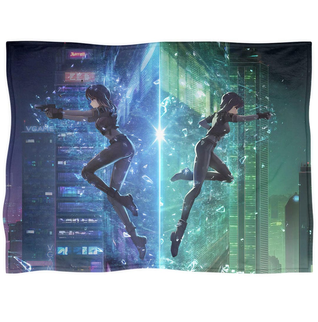 Sleepwish マッシュルーム 月とスカル スローブランケット 青と黒