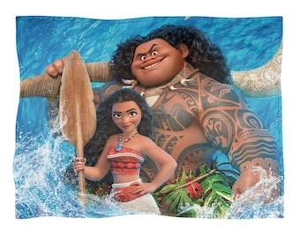 Vaiana und Maui Decke, Fleeceüberwurf, Wohndeko