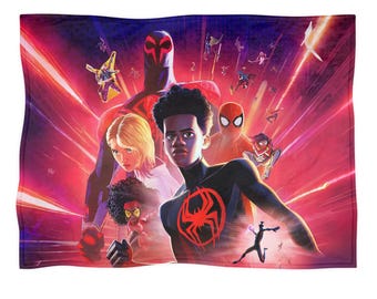 Spider-Man Across the Spider-Verse blanket, Miles Morales fleece throw, home decor