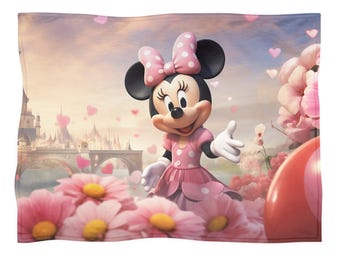 Minnie Mouse blanket, fleece throw, home decor