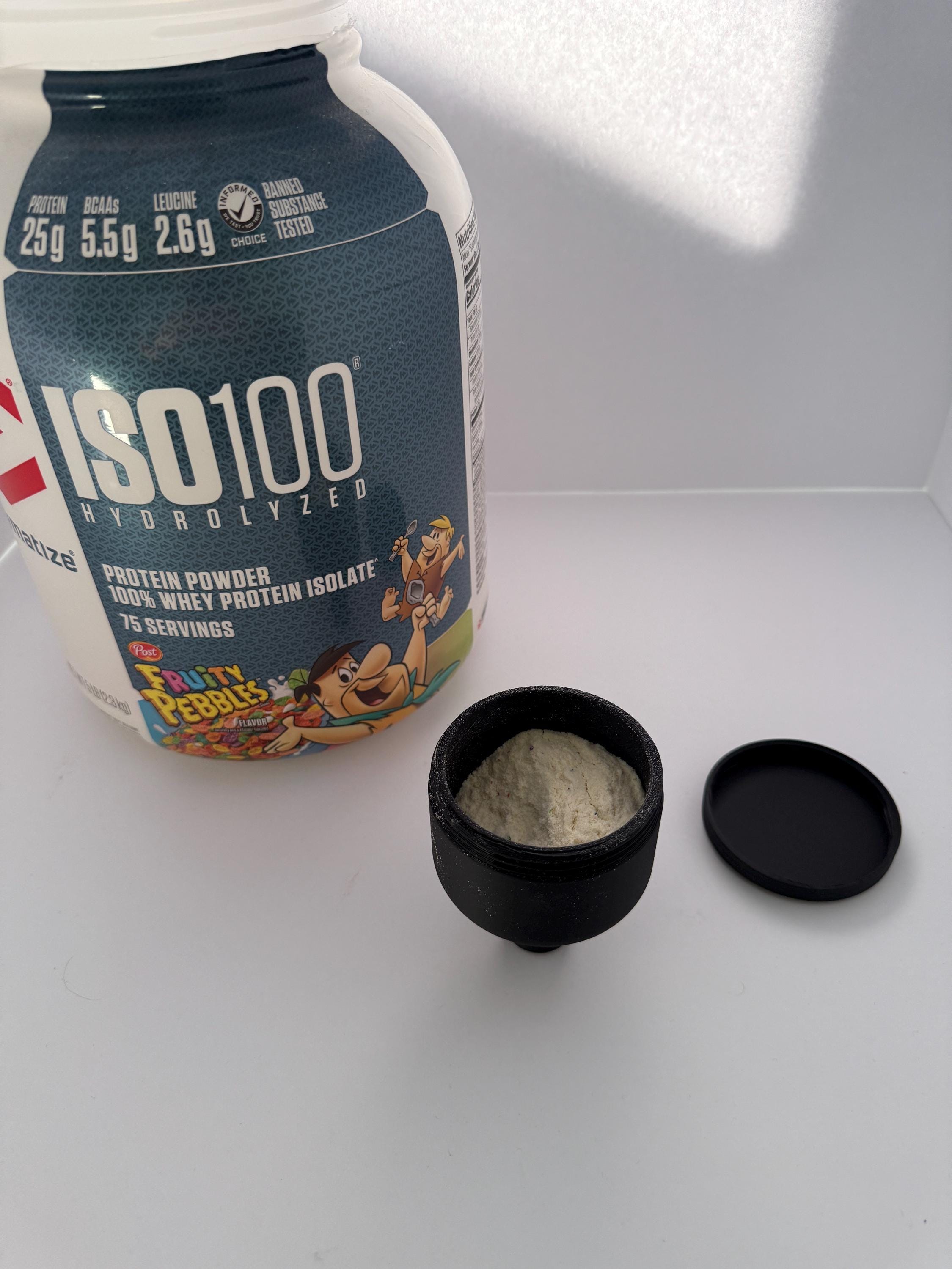 AKIZUKI JOO Stackable Protein Powder Containers (4 Pack) - 6 Oz Travel Tubs With Funnel & Carabiner - View #4
