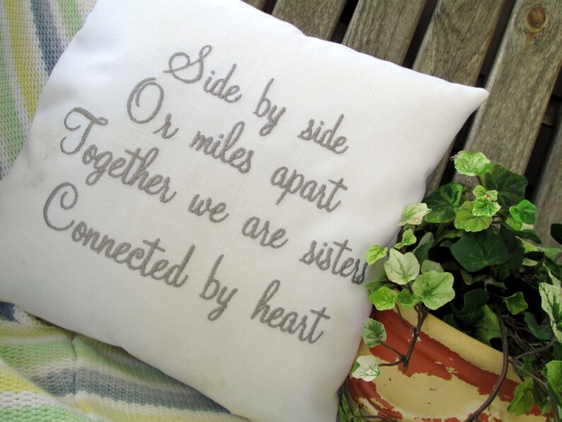 Sisters Custom Embroidered Pillow Cover Sister Pillow Sham Etsy