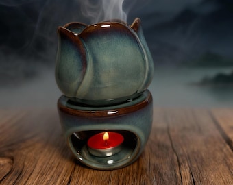 Tulip Ceramic Oil Burner | Hand-Glazed Essential Oil & Wax Melt Warmer