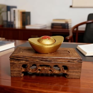 Bureauspinner met draaibare goudstaaf • Good-Fortune-zegel • Stressverlichting Fidget & Decor