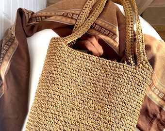 Raffia-Beutel Muster häkeln: Elegantes verdrehtes Design (PDF-Anleitung)