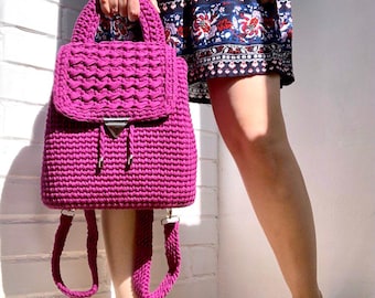 Crochet Backpack Pattern with Lining & Video Tutorial (PDF Download)