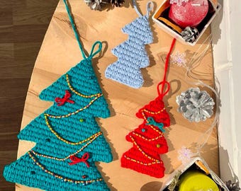 Crochet Christmas Tree Pattern, Garland, Ornament (PDF Pattern)