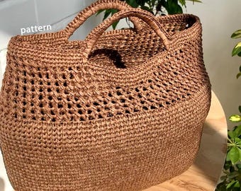 Crochet Raffia Tote Bag Pattern: PDF Tutorial (Download)