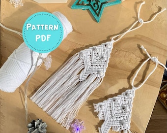 Makramee Weihnachtsbaum Muster, DIY Weihnachtsdeko (PDF Download)