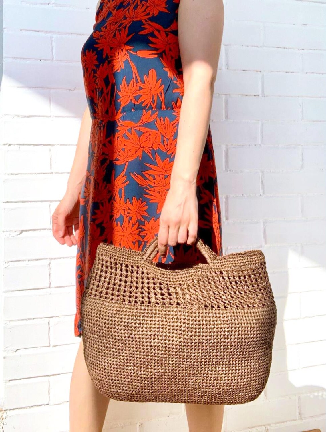 Crochet Raffia Tote Bag Pattern: PDF Tutorial (download) - Etsy