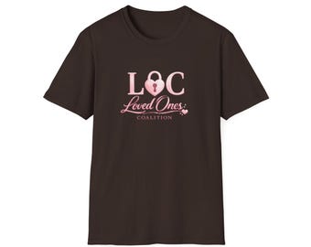 Camiseta de la Coalición de Seres Queridos / Logotipo de corazón con cerradura rosa