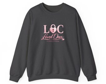 Sudadera Loved Ones Coalition con logo de corazón rosa / Cuello redondo suave de peso medio-pesado