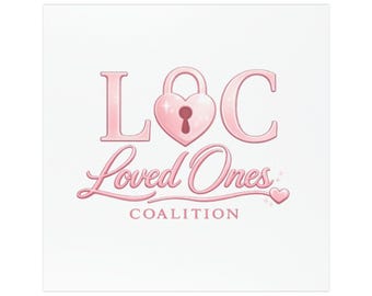 Imán para coche con candado en forma de corazón de la Coalición de Seres Queridos (LOC) / Logotipo rosa