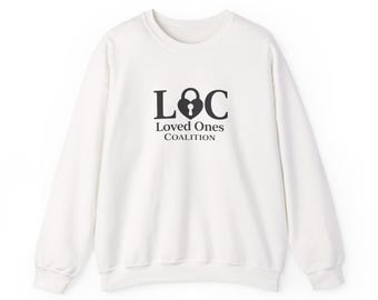 Sudadera de cuello redondo con el logo de Loved Ones Coalition / Algodón suave de peso medio