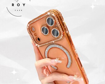 Glitter Magnetic Clear Case Phone for iPhone iPhone 17 Air 16 Pro Max 15 Pro 14 13 12 11 MagSafe Shockproof Bumper Cover