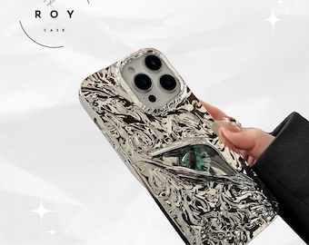 Cute 3D Eye Wrinkles Matte Phone Case for iPhone 17 Pro Max 16 Pro 15 Plus 14 Pro 13 12 11 Shockproof Cover