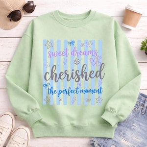 Striped Stars Hearts PNG – Handwriting Script T-Shirt Clipart – Celestial Lightning Sweet Dreams Graphic