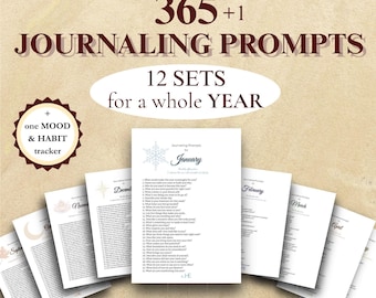 365 Daily Journaling Prompts - Boost Creativity, Mindfulness and Self-Reflection | Personal Growth | Digital Download