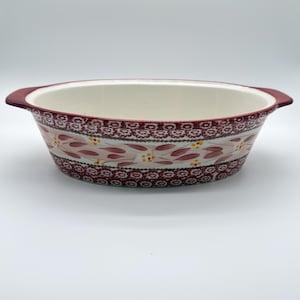 Temptations by Tara Old World Red Cranberry  Oval Handled Bakeware No Lid