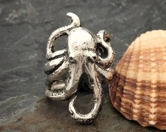 Octopus ring , Octopus jewellery, silver octopus ring, octopus, silver octopus, cephalopod