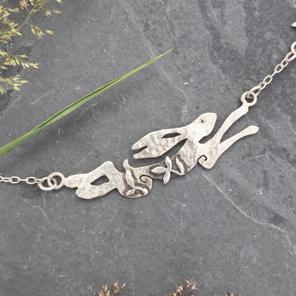 Hare, rabbit Catch the Stars Necklace sterling silver