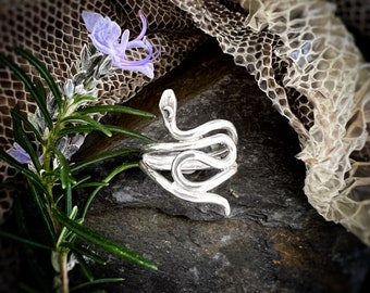 Snake ring - Eve, snakes, silver snake, boho ring, witch ring, snake jewellery