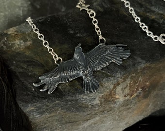 Raven Necklace - Allan, ravens, crow jewellery, raven pendant, raven
