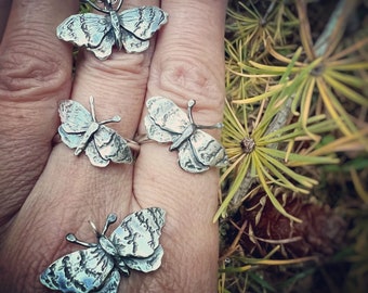 Moth Ring - Agnes, sterling silver ring, moths, butterfly ring, silver moth, silver butterfly