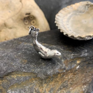 Selkie seal charm, seal pendant, swimming silver seal, selkie charm, seal charm, silver seal, silver selkie, seal, selkie