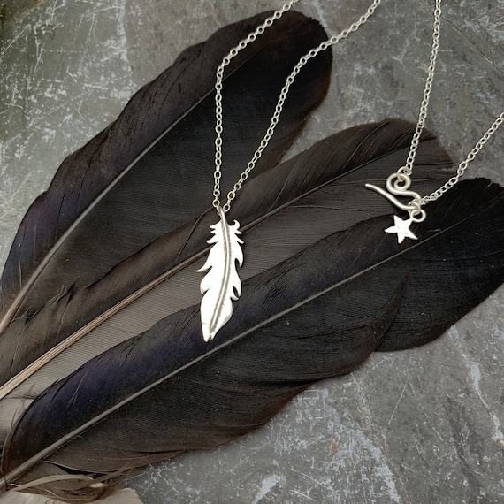 Etsy feather necklace deals