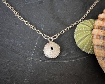 Tiny Sea Urchin necklace, shell