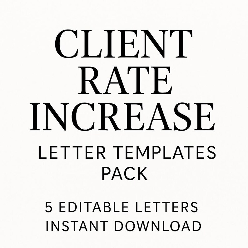 Client Rate Increase Letter Templates Pack | 5 Editable Price ...