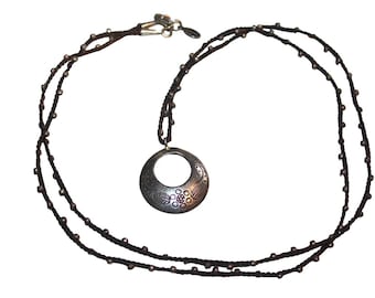 Vintage Presh Nicole Apostoli 925 Sterling Silver Long Boho Necklace