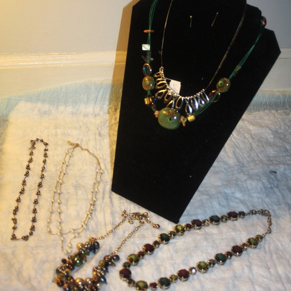 8 Vintage Costume Necklaces, Premiere Designs, 1928 Brand, Coldwater Creek, Graziano, You & I, Lia Sophia ~ Pearls, SilverTone, Stones