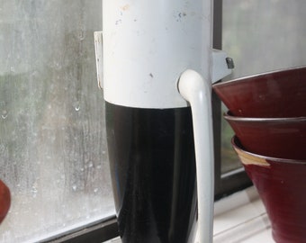 Vintage 1950's Dazey Churn Company Mid Century Modern Black and White Atomic Age Rocket Triple Ice Crusher for Kitchen or Bar Appliance