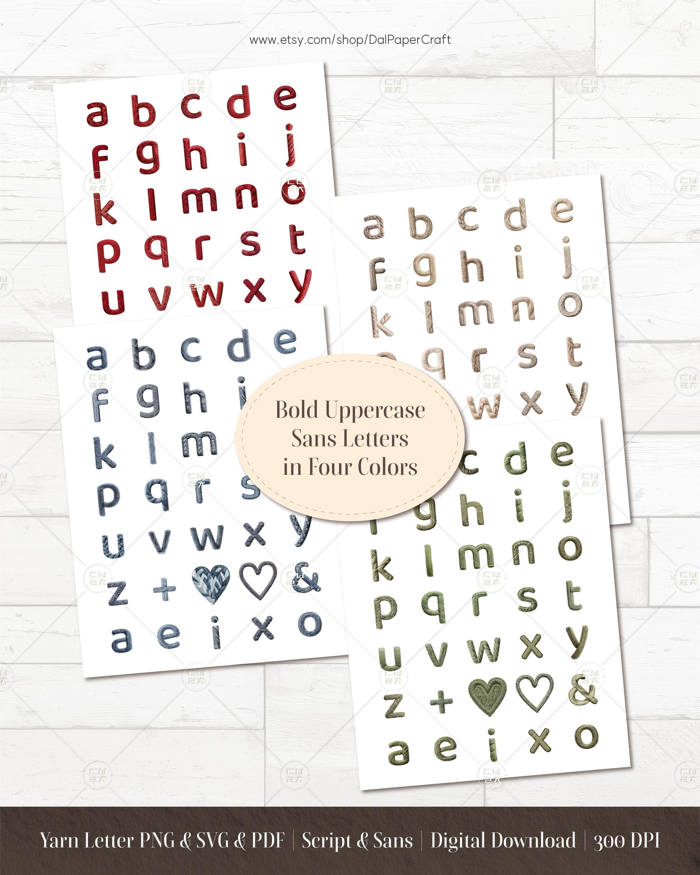 Faux Yarn Alphabet PNG SVG | Knitted Letters +numbers !! Clipart | Cozy ...