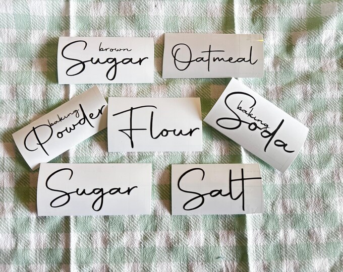 Modern Script Pantry Labels: Vinyl Kitchen Organization Decals - Etsy