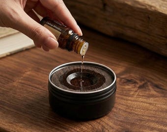 Difusor de aceites esenciales de madera maciza – Absorbedor de aromas pasivo de roble y nogal natural