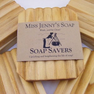 Handmade Pine Wood Soap Saver: Rustic Bathroom Soap Dish image 1