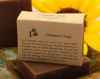Cinnamon Soap | Energizing Skin Care for Shaving | Moisturizing All Natural Soap | Healing Soap Bar | All Natural Bar Soap