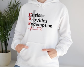 Glaube basiert Hoodie, Christus bietet Erlösung, Unisex Sweatshirt