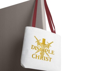 Christliche Einkaufstasche: "Ich bin ein Schüler Christi" Vom Glauben inspiriertes Design