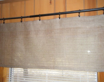 Burlap Valance, Flat & Straight Design, the 'Sand Dune' valance 6 widths/4 Lengths or Custom Size, Unlined or Lined , by Jackie Dix